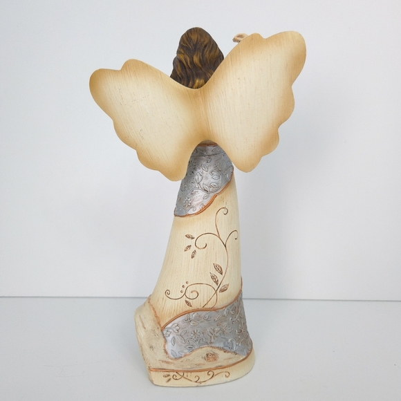 Angel Ivory Silver Sympathy Grief Large 9" Figurine- Pavilion Gift Stars in Sky - Picture 5 of 7